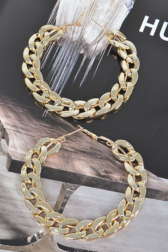 Pretty Chain Hoop Earrings