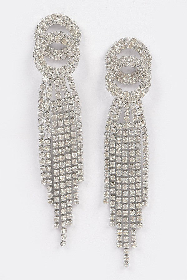 Pretty Fringe Rhinestone Earrings