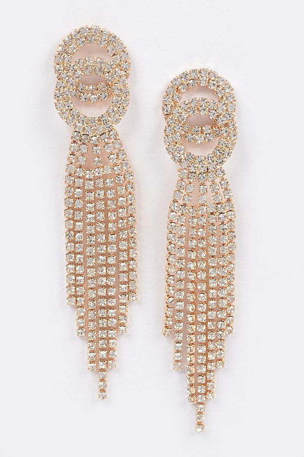 Pretty Fringe Rhinestone Earrings